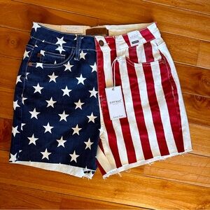 Judy Blue American Flag Fray Hem Shorts
